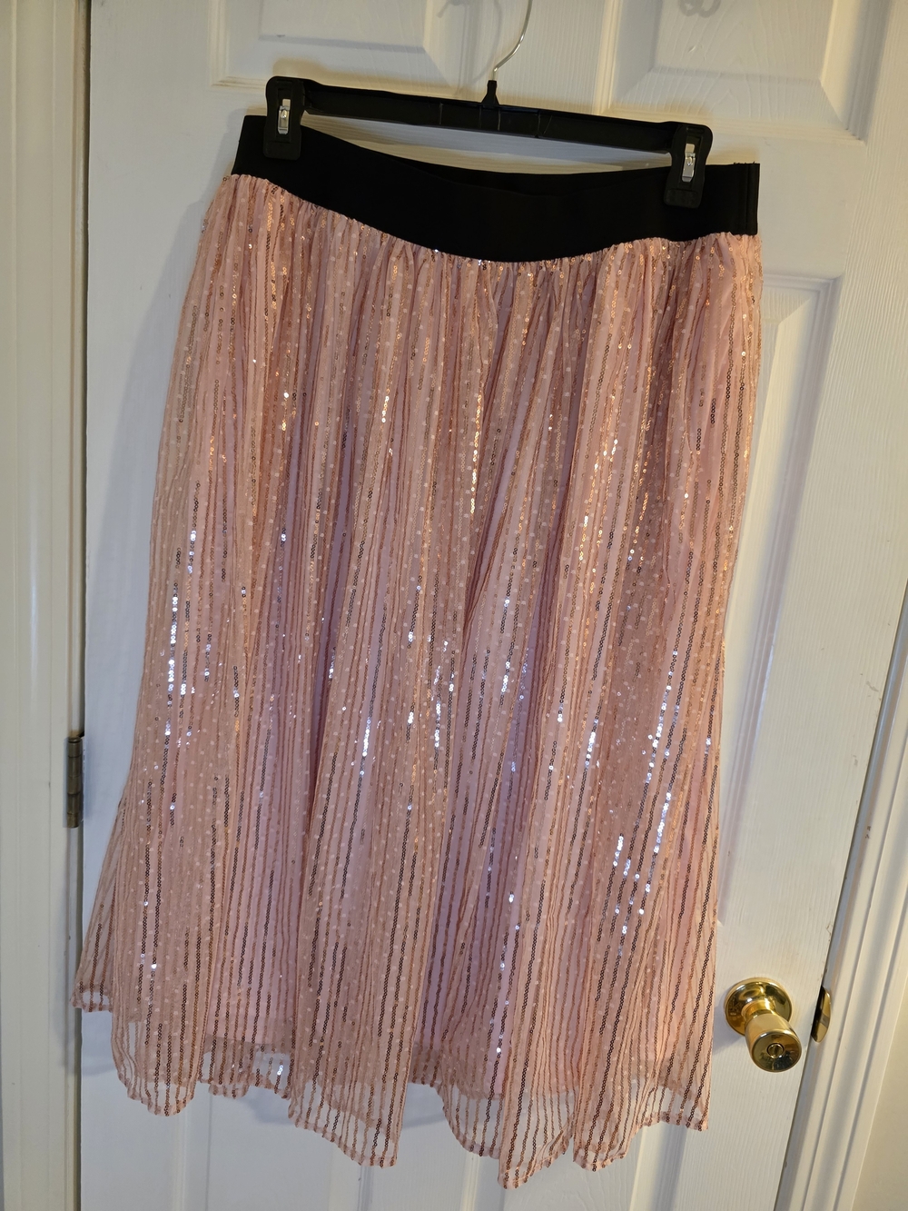 torrid Pink Sequin Pleated Midi Skirt